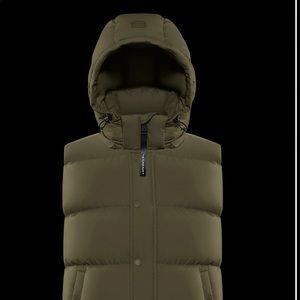 Aritzia super puff dark olive vest